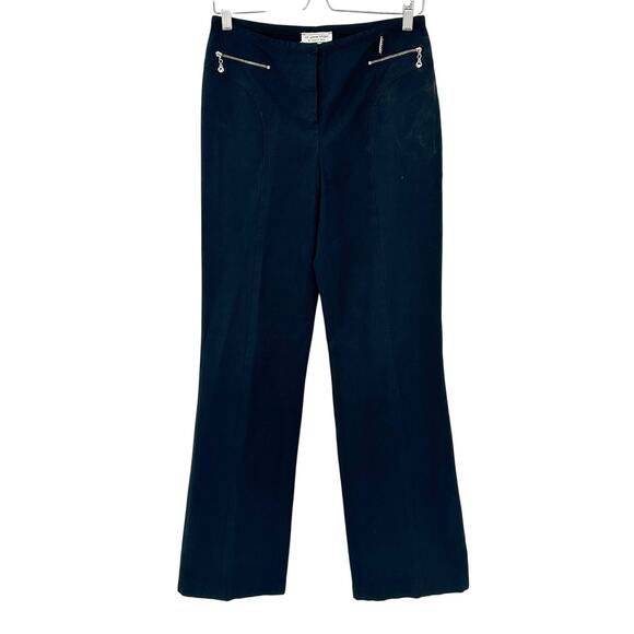 St. John Sport Womens Preppy Zip Ankle Wide Leg Dress Trouser Pants Size 6 Black - Picture 1 of 8